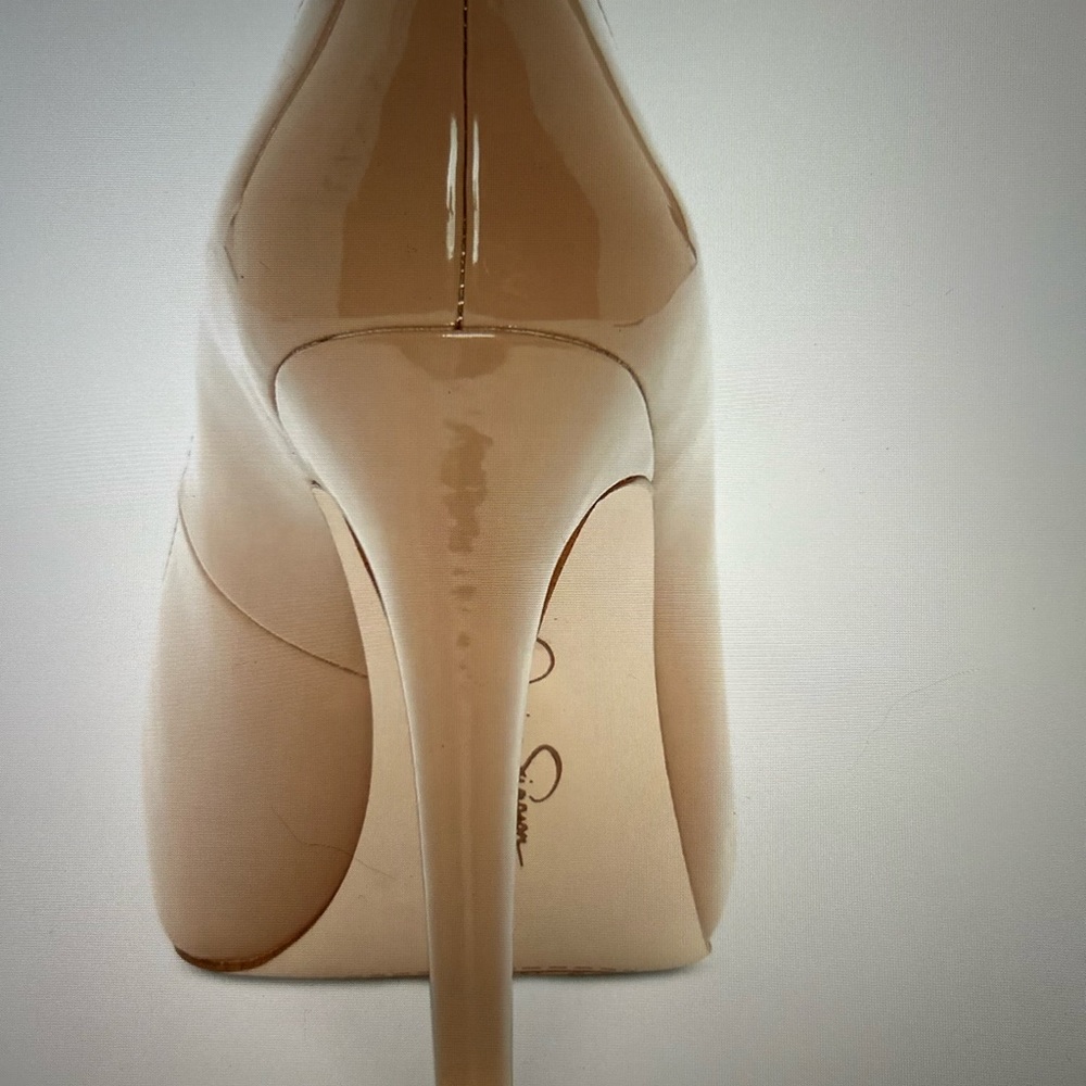 Jessica Simpson Parisah Platform Stiletto Pump in medium beige patent size 9M - Picture 3 of 4